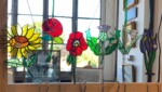 Creators of Craft Tewkesbury Hirmoi Richard Wyke Stained Glass Ornaments Flowers Wide